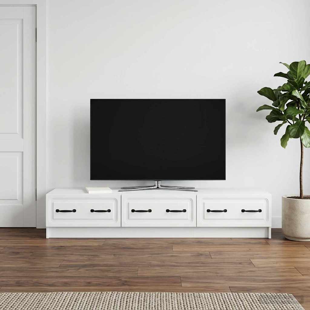 TV Cabinet with Drawer White 147 x 34.5 x 27 cm Engineered Wood