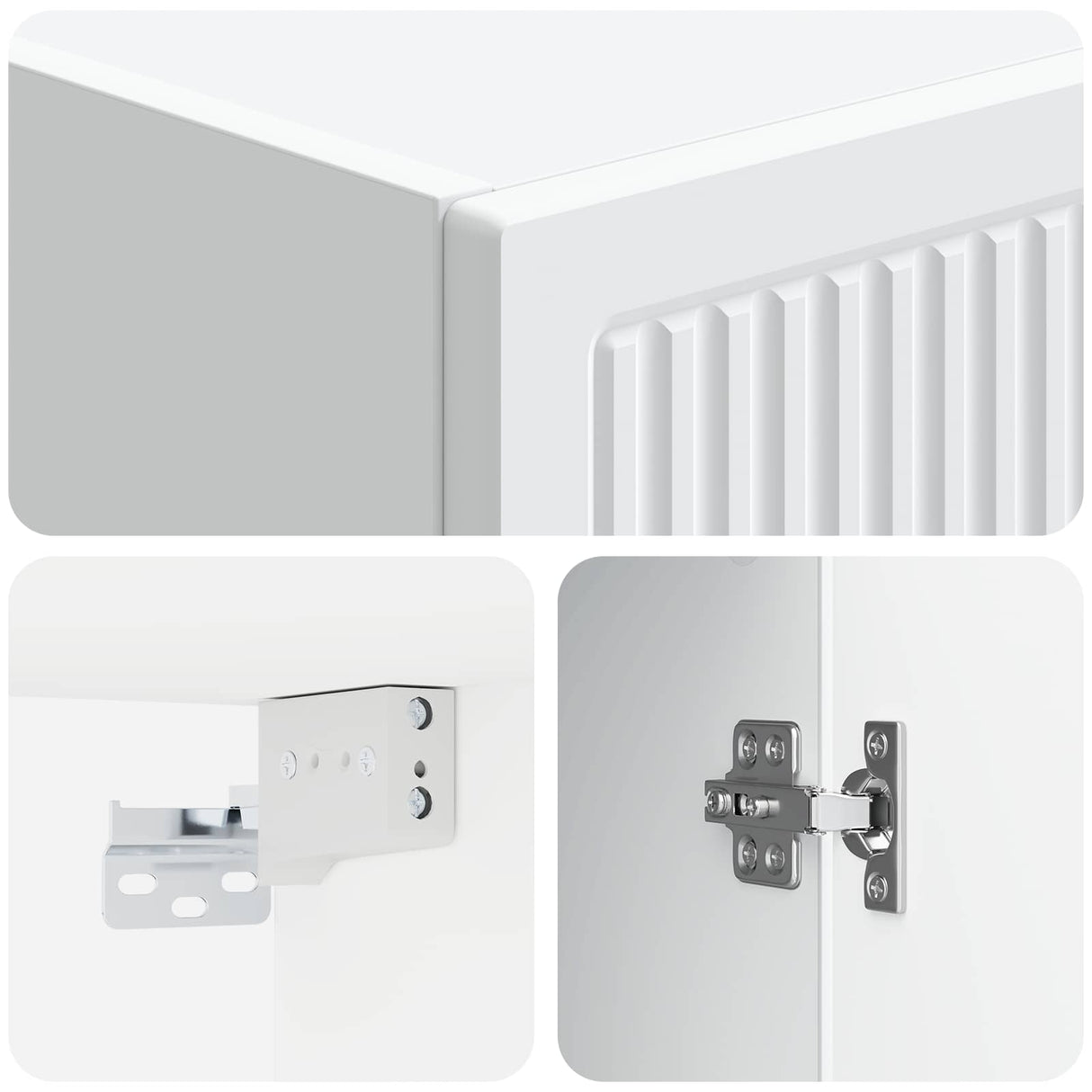 Wall-Mounted Cabinet White 33 x 34.5 x 90 cm Engineered Wood