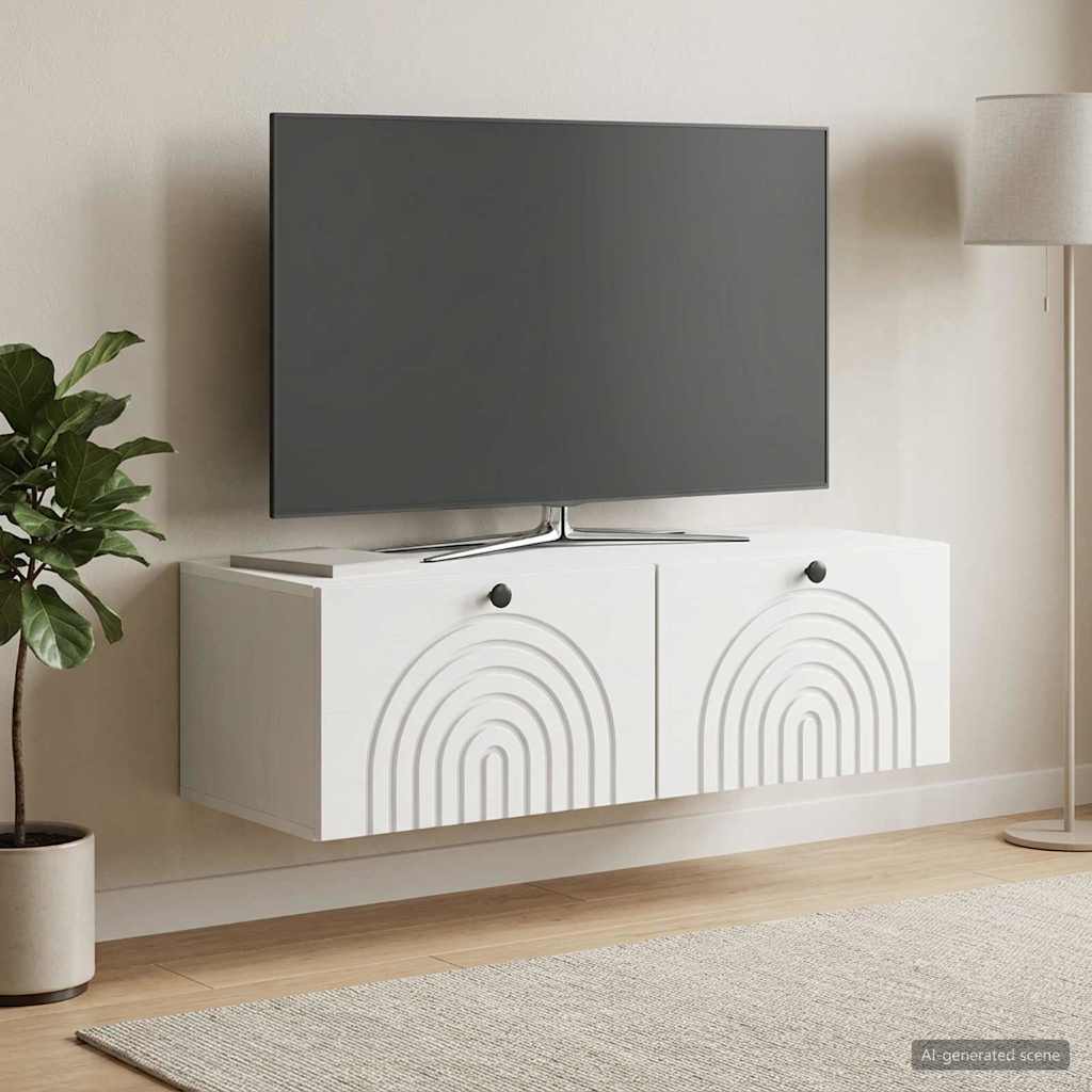 Wall-Mounted TV Cabinet 99 x 41 x 30 cm White Engineered Wood