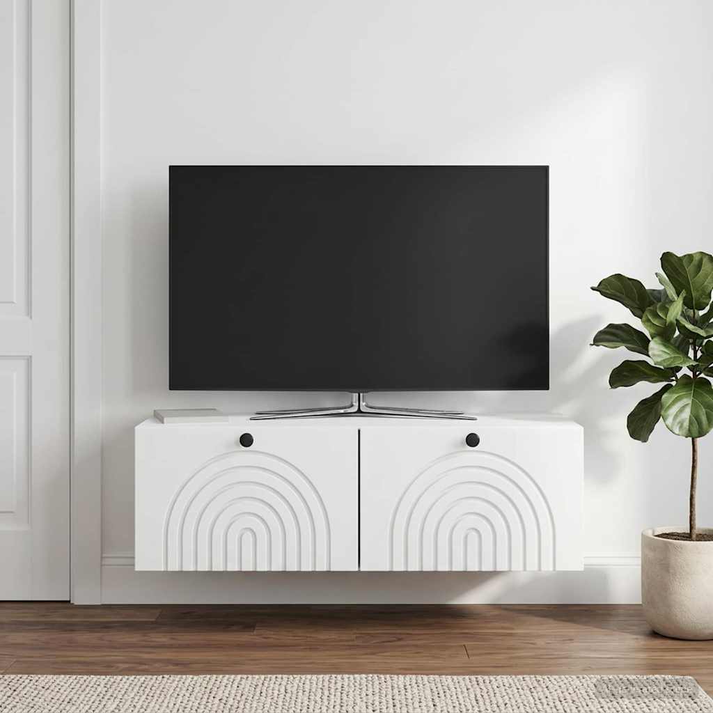 Wall-Mounted TV Cabinet 99 x 41 x 30 cm White Engineered Wood