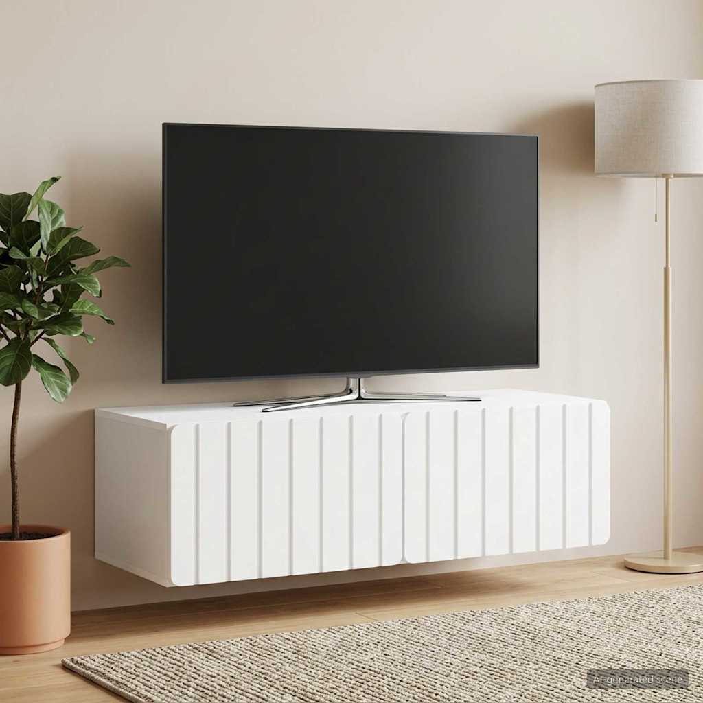 Wall-Mounted TV Cabinet 98 x 41 x 30 cm White Engineered Wood