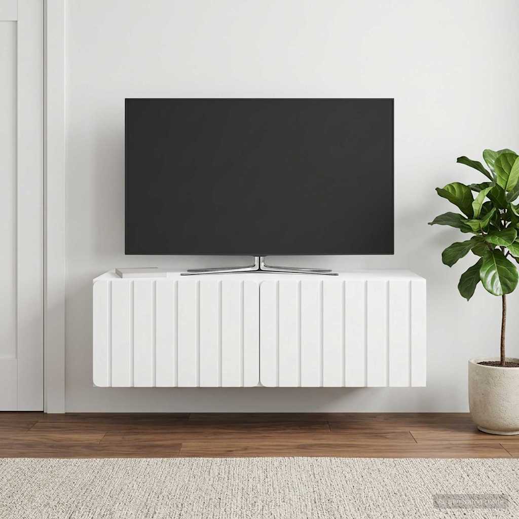 Wall-Mounted TV Cabinet 98 x 41 x 30 cm White Engineered Wood