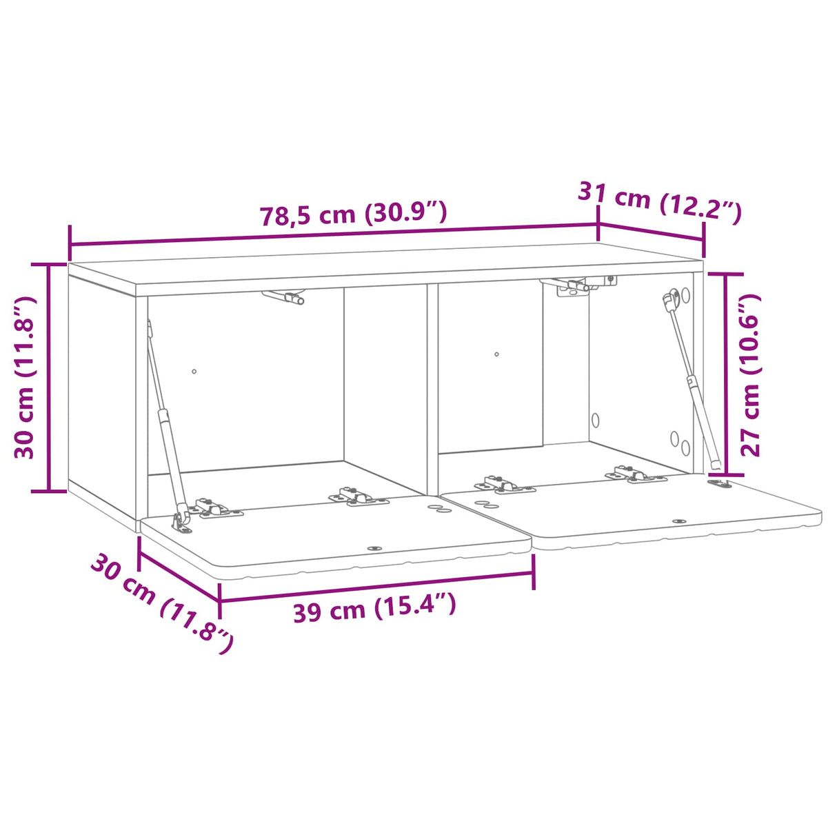 Wall-Mounted TV Cabinet 78.5 x 31 x 30 cm White Engineered Wood