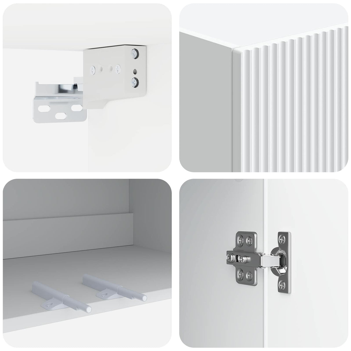 Wall-Mounted Cabinet 66 x 34.5 x 90 cm Engineered Wood White