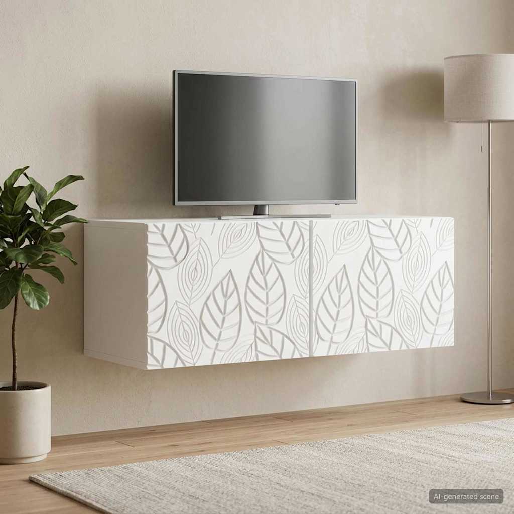 Wall-Mounted TV Cabinet 98 x 41 x 30 cm White Engineered Wood