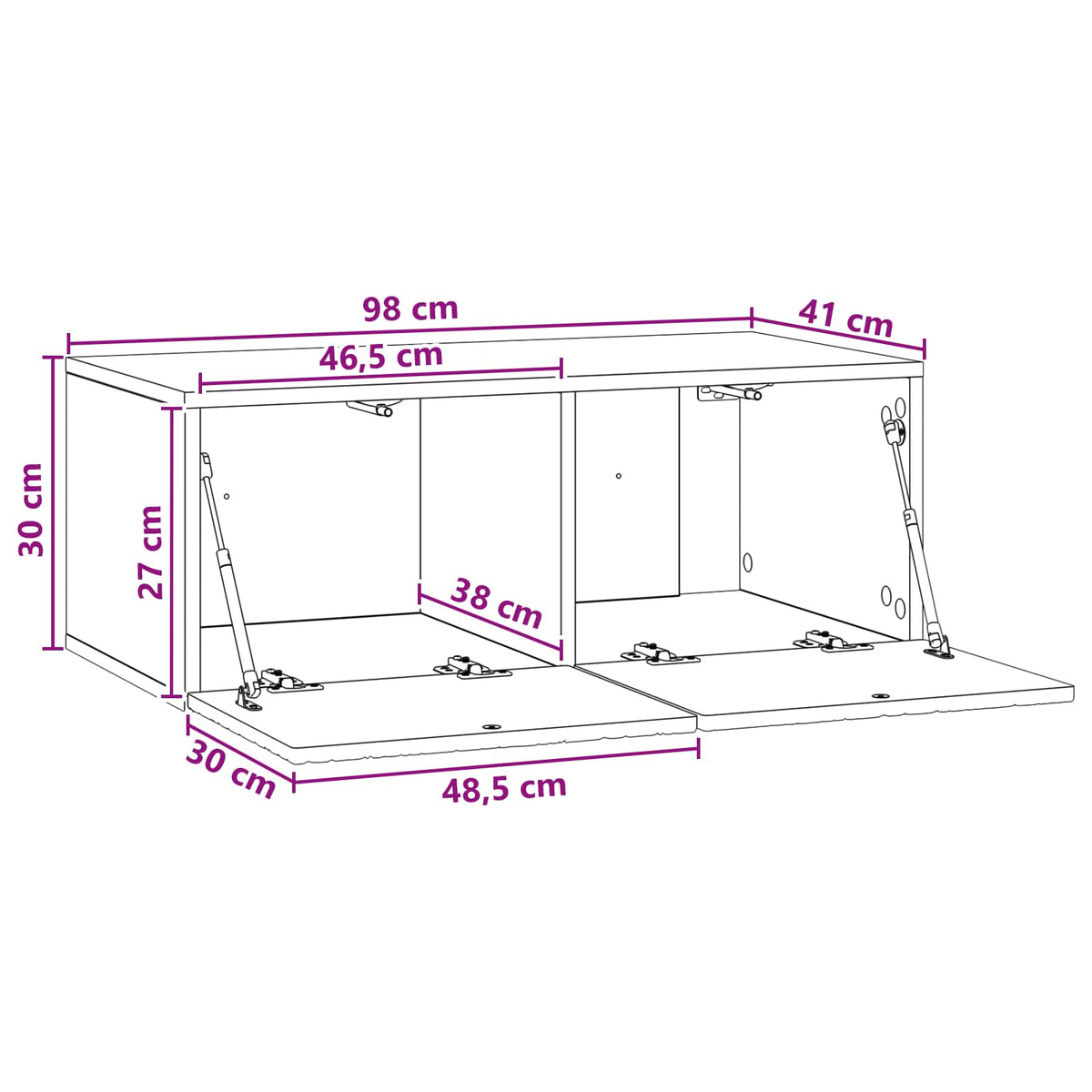 Wall-Mounted TV Cabinet 98 x 41 x 30 cm White Engineered Wood