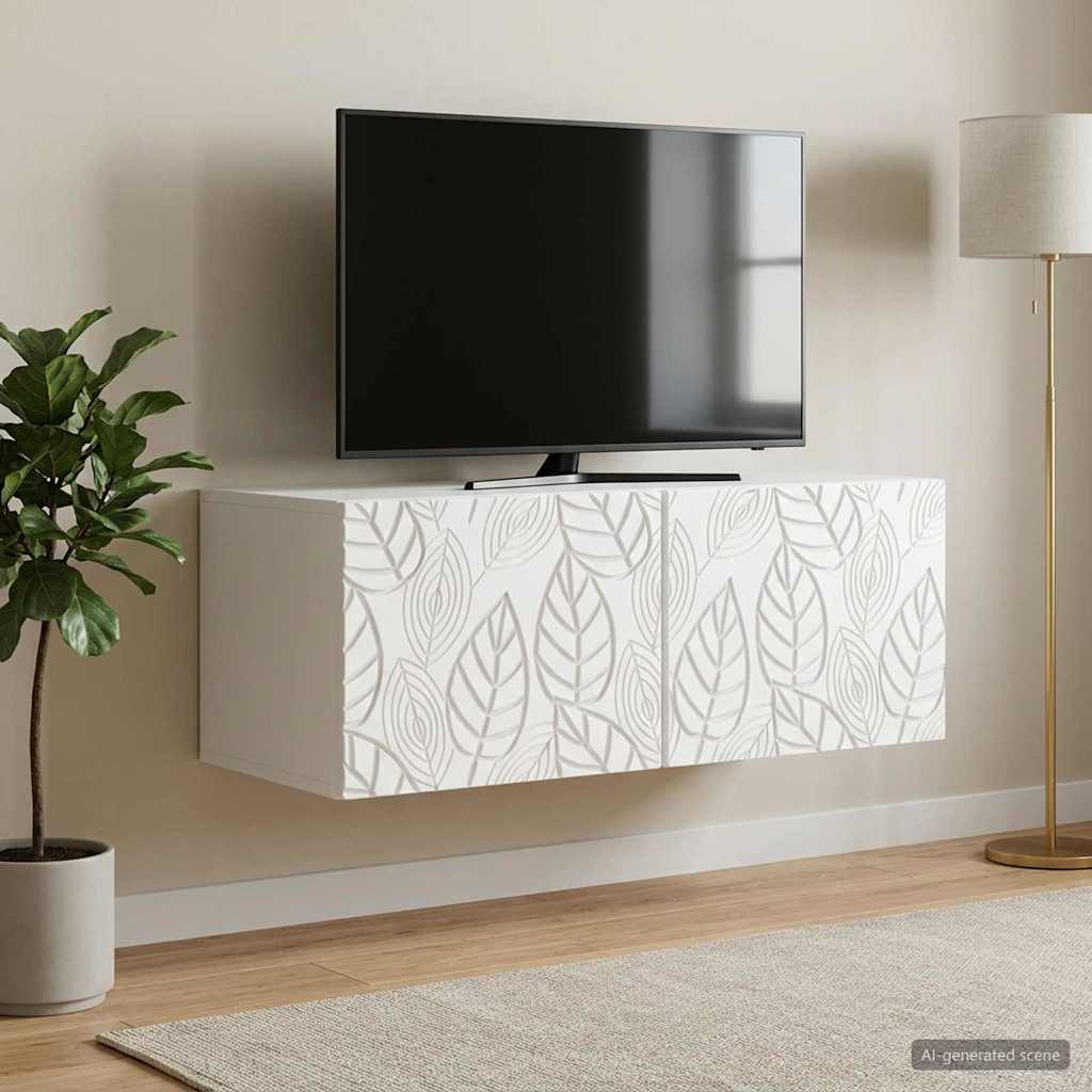 Wall-Mounted TV Cabinet 59.5 x 31 cm White Engineered Wood