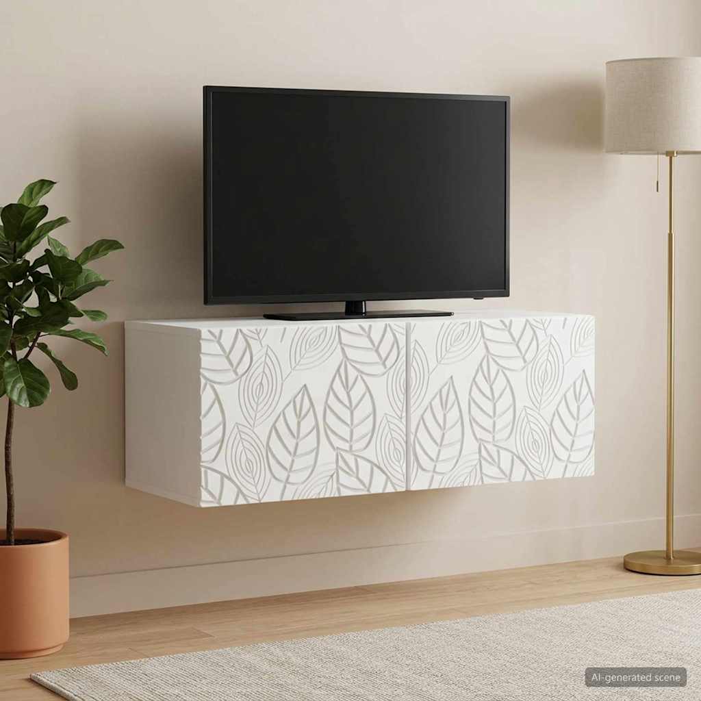 Wall-Mounted TV Cabinet 78.5 x 31 cm White Engineered Wood