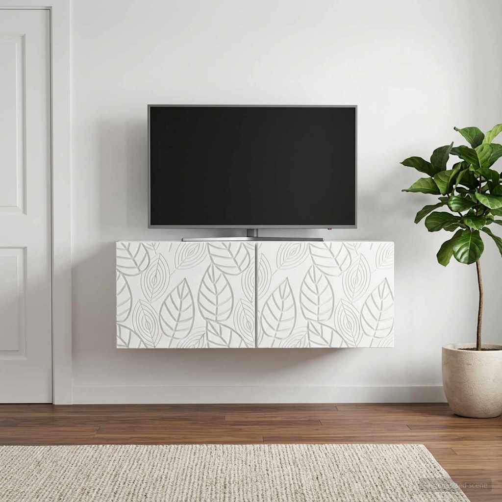 Wall-Mounted TV Cabinet 78.5 x 31 cm White Engineered Wood