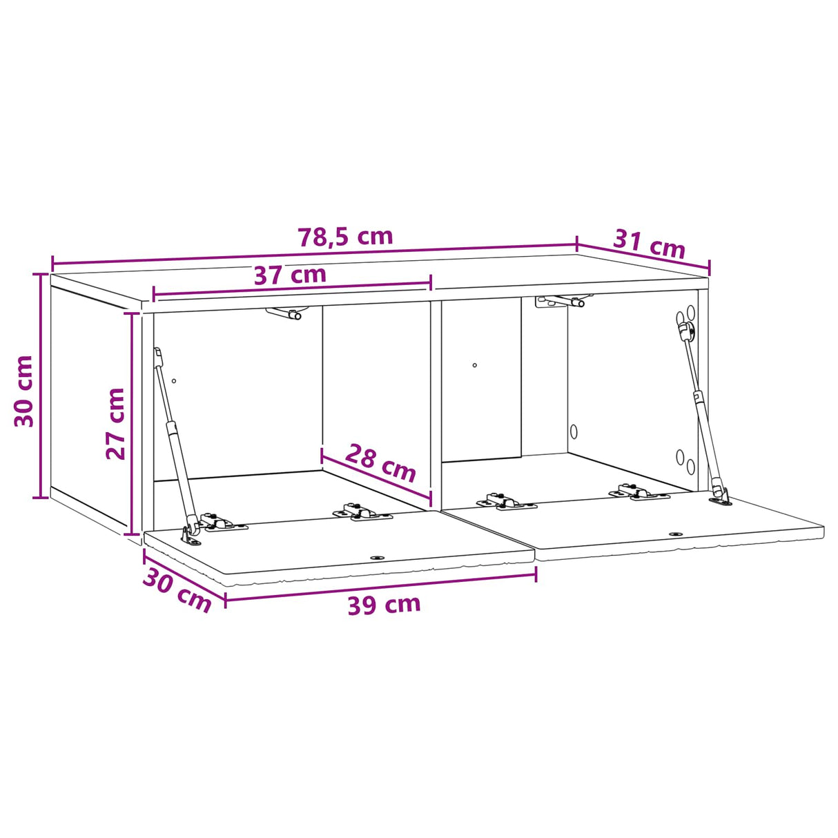 Wall-Mounted TV Cabinet 78.5 x 31 cm White Engineered Wood