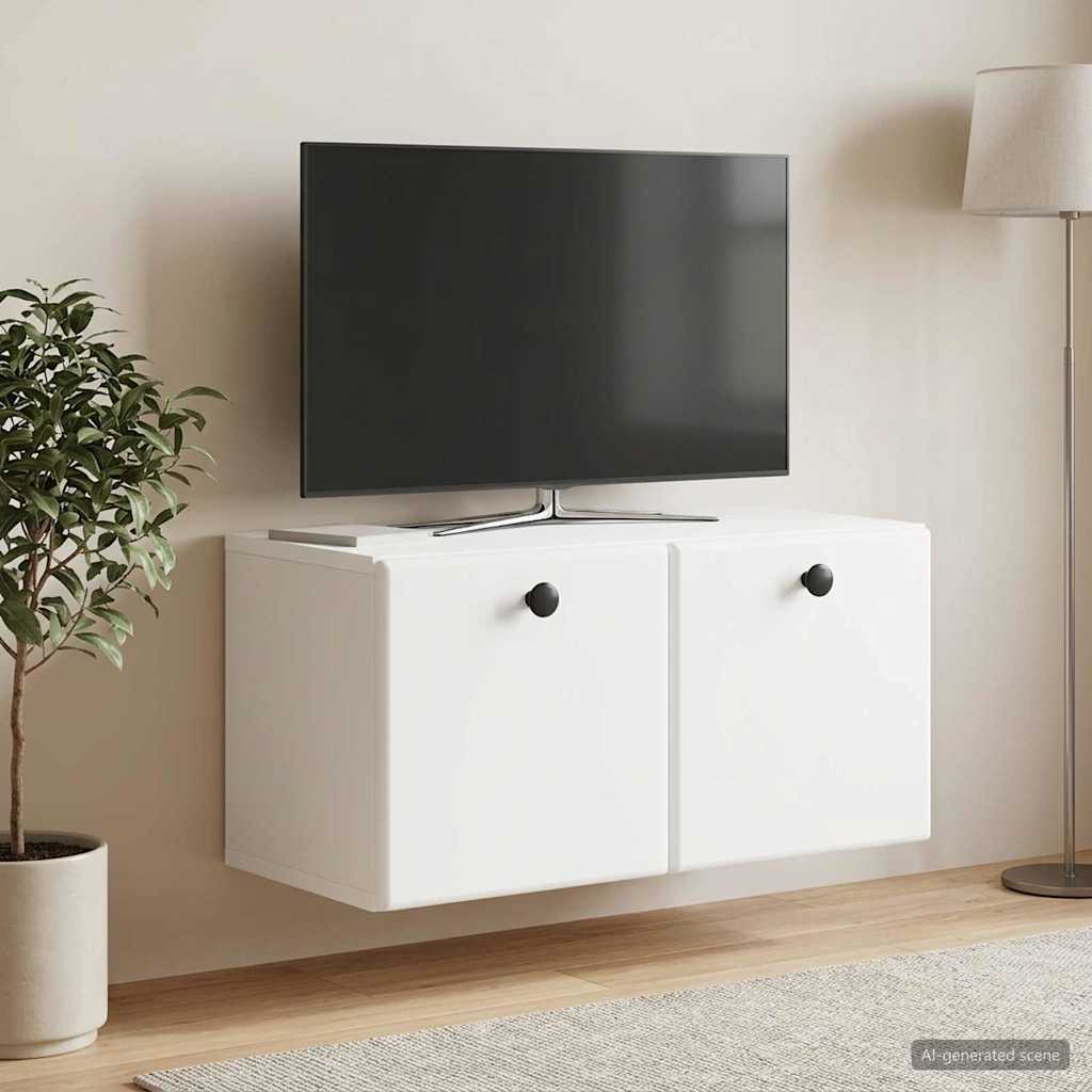 Wall-Mounted TV Cabinet 59.5 x 31 x 30 cm White Engineered Wood