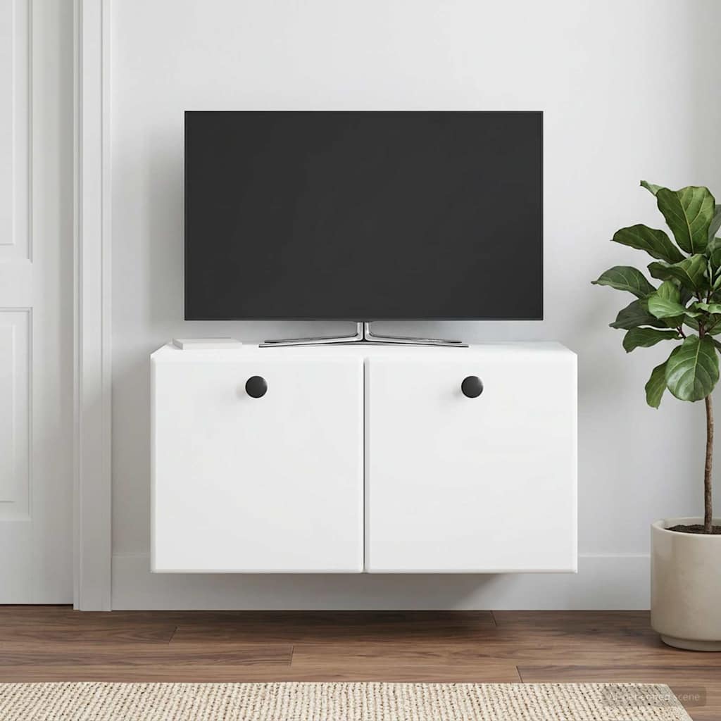 Wall-Mounted TV Cabinet 59.5 x 31 x 30 cm White Engineered Wood