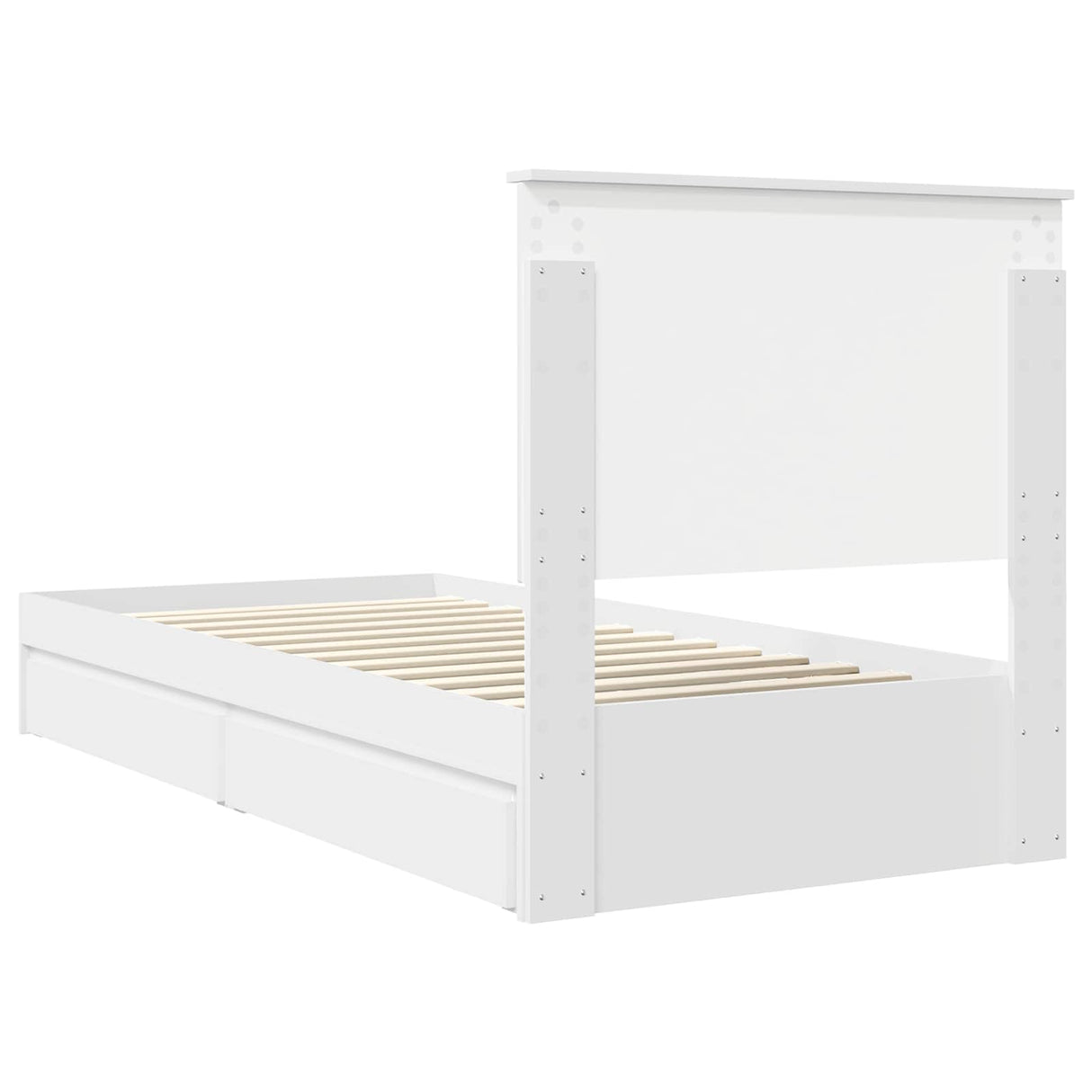 Storage Bed with Headboard White 90 x 190 cm Engineered Wood