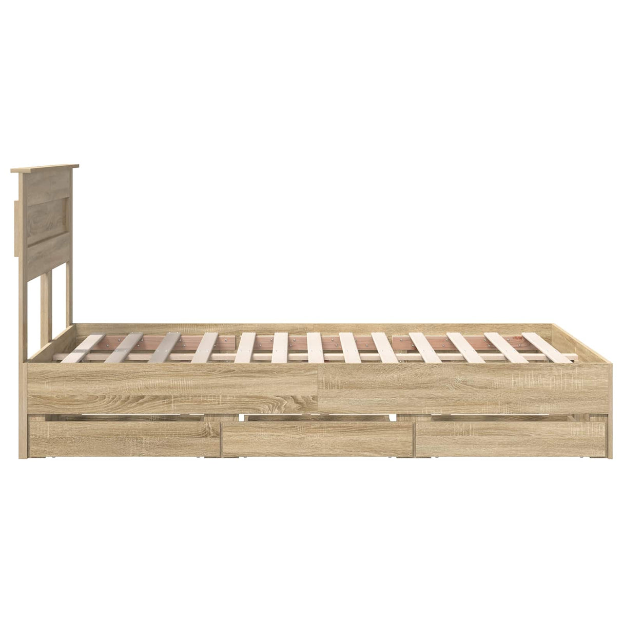 Bed Frame with Drawer Sonoma Oak 135 x 190 cm Engineered Wood