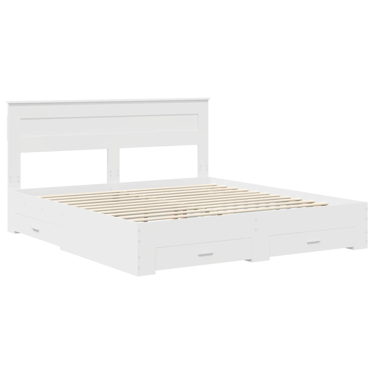 Bed Frame with Headboard White 180 x 200 cm Engineered Wood