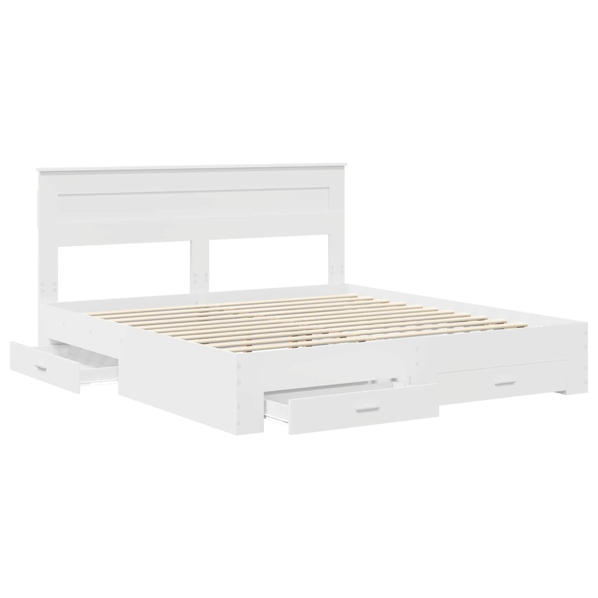 Bed Frame with Headboard White 180 x 200 cm Engineered Wood