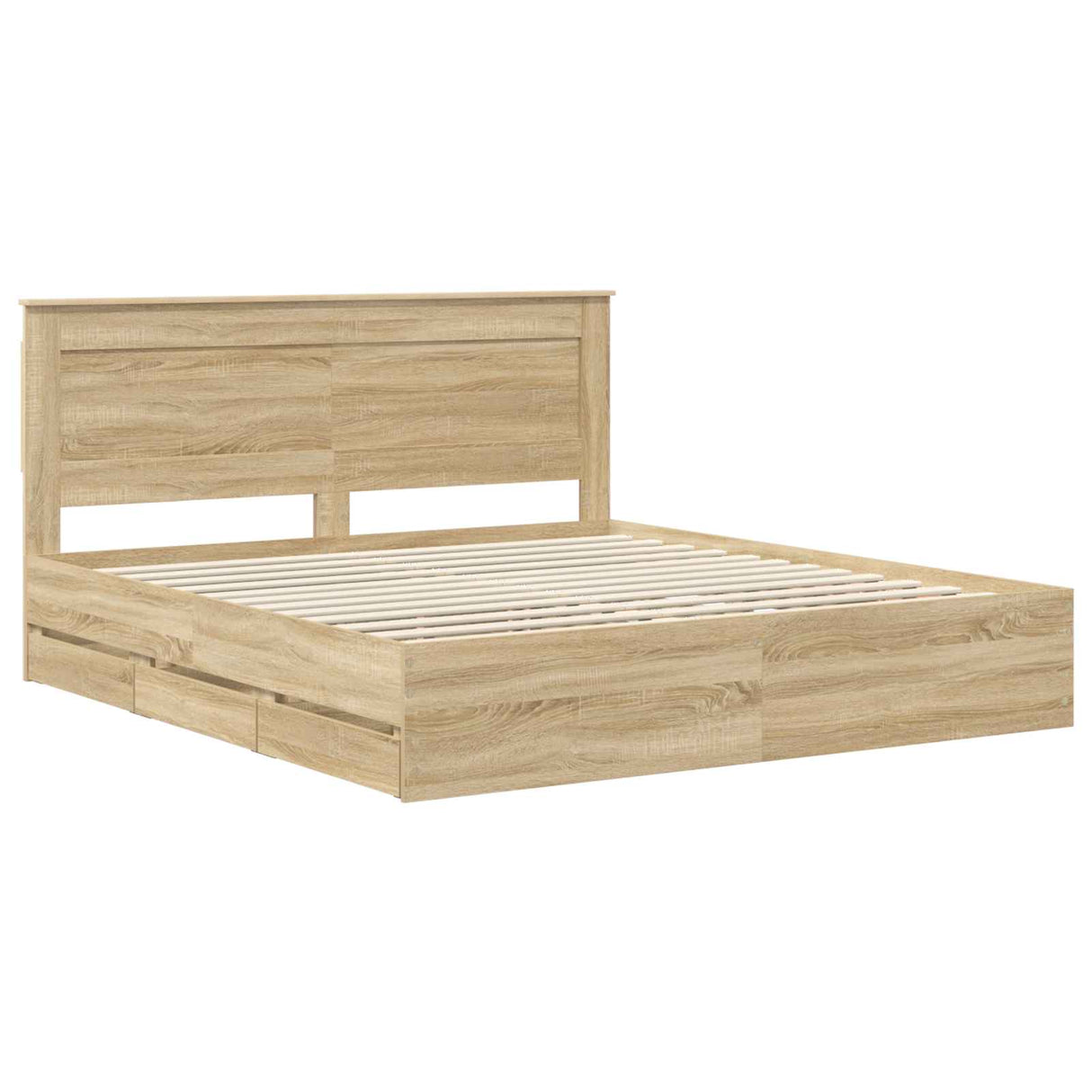 Bed Frame with Drawer Sonoma Oak 180 x 200 cm Engineered Wood