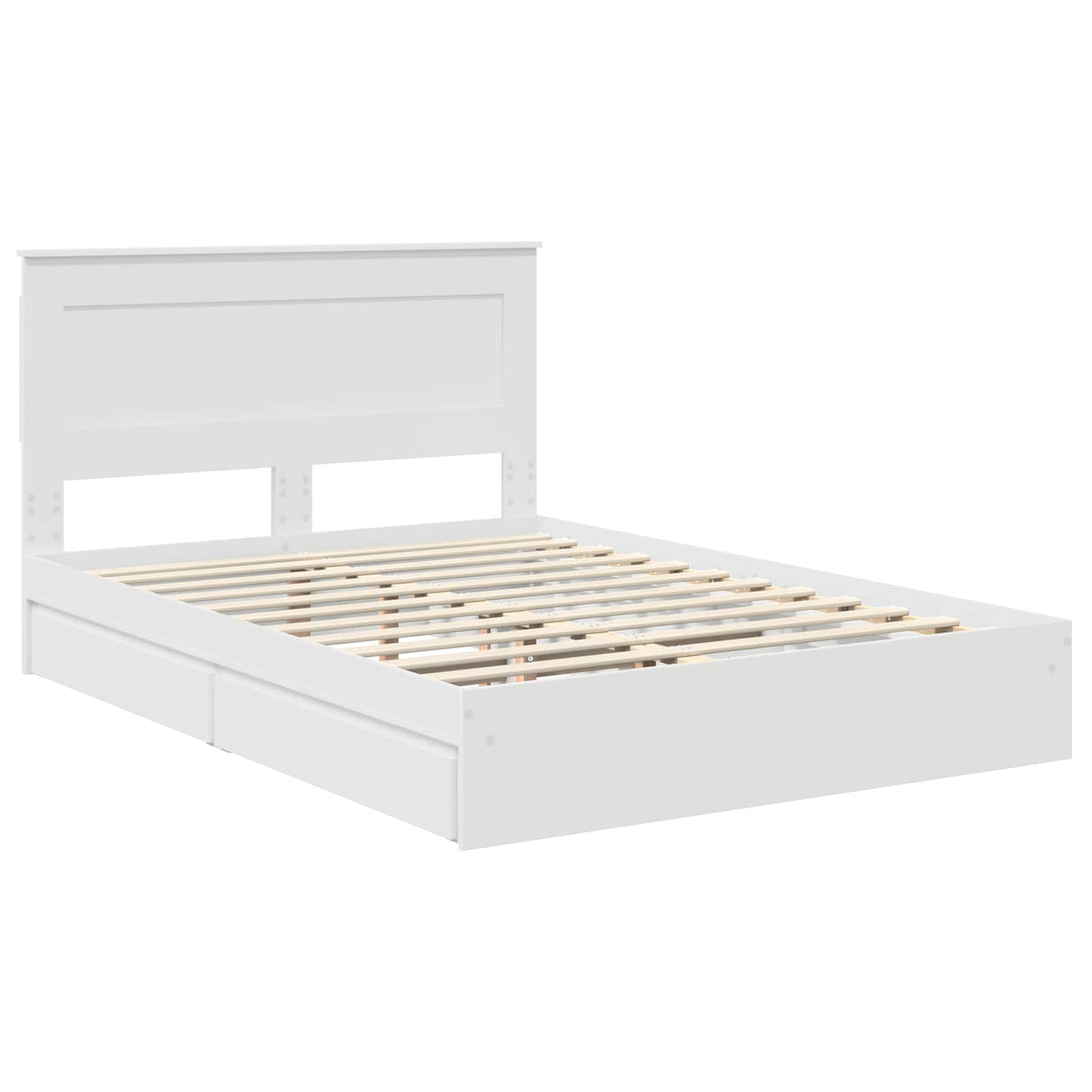 Storage Bed with Headboard White 150 x 200 cm Engineered Wood