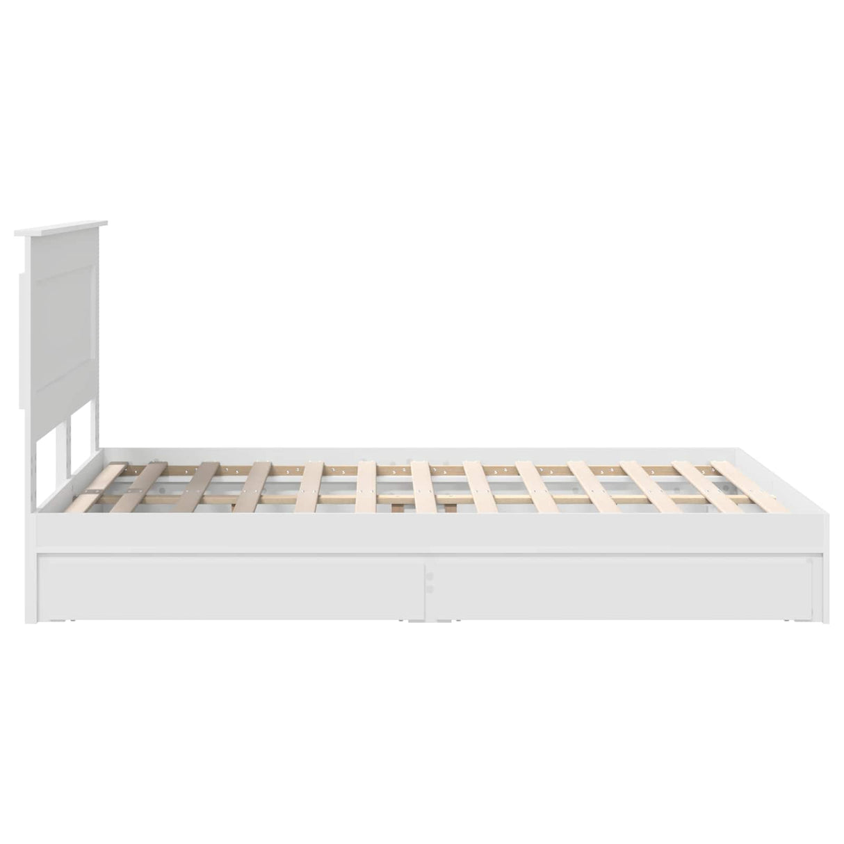 Storage Bed with Headboard White 150 x 200 cm Engineered Wood