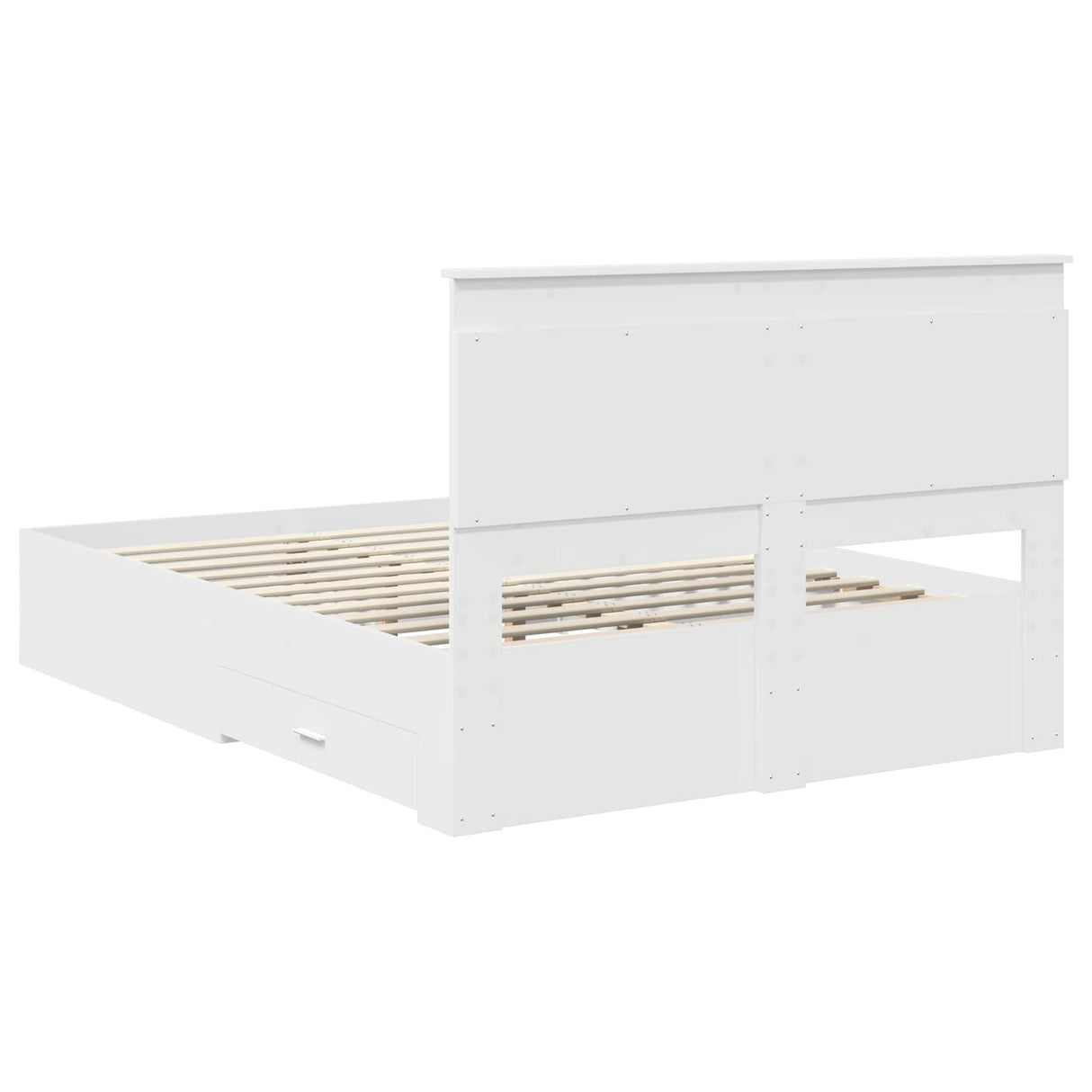 Bed Frame with Drawer White 150 x 200 cm Engineered Wood
