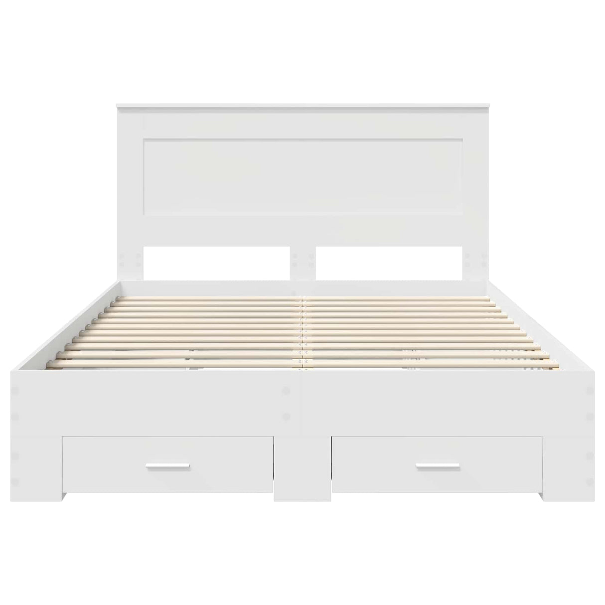 Bed Frame with Drawer White 150 x 200 cm Engineered Wood
