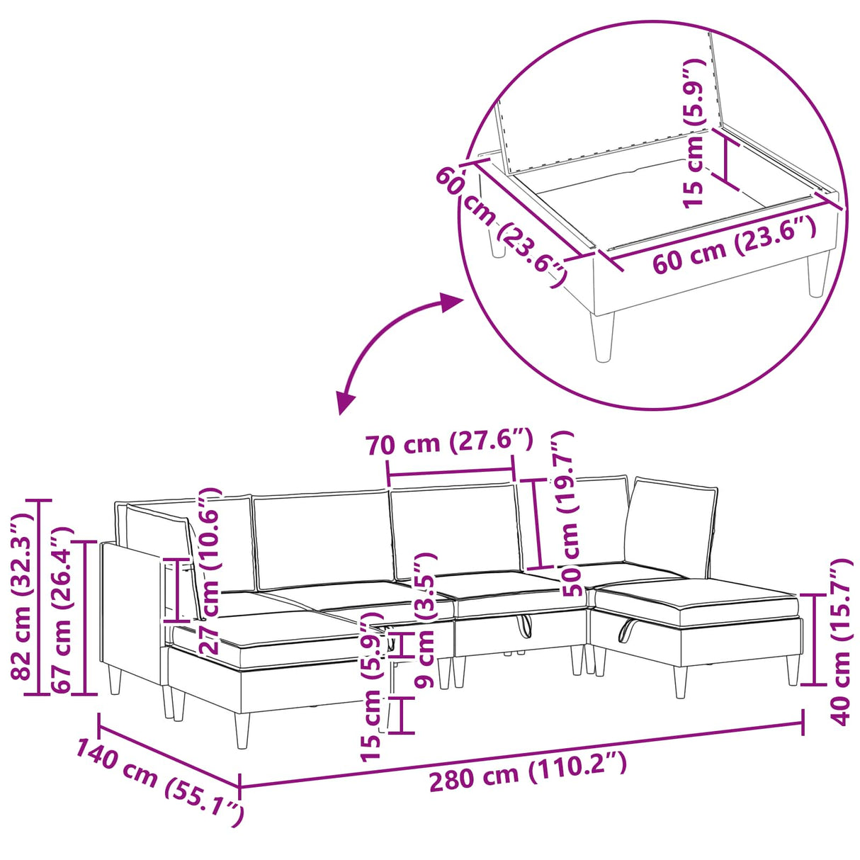 Living Room Furniture Set 6 pcs Black Velvet