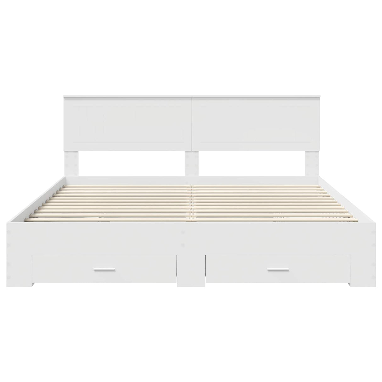 Bed Frame with Drawer White 180 x 200 cm Engineered Wood