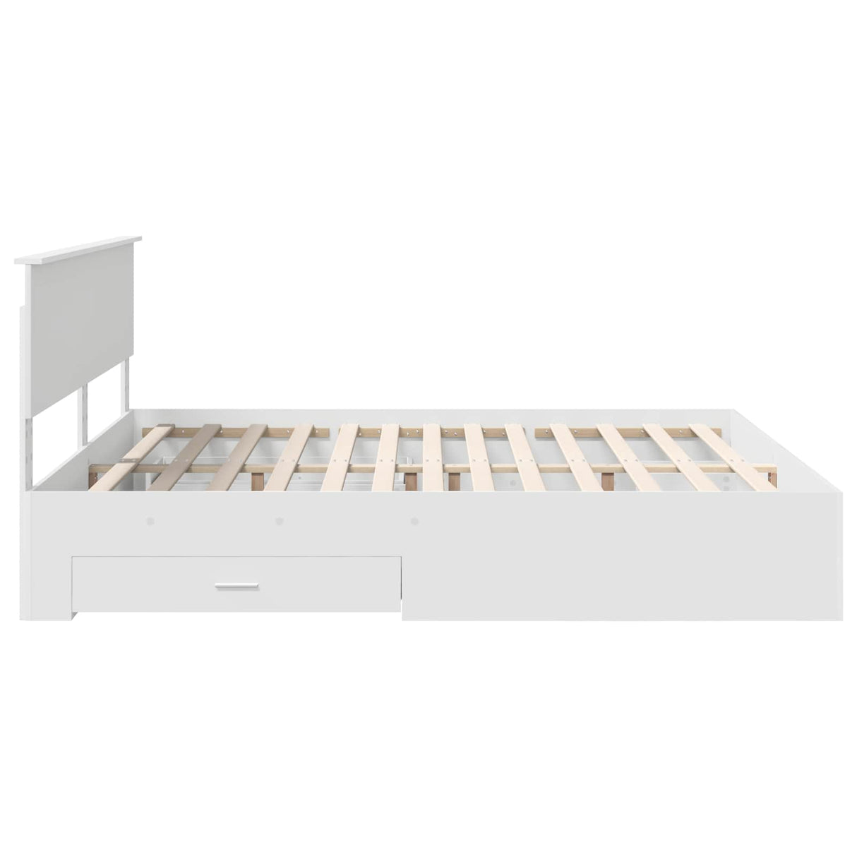 Bed Frame with Drawer White 180 x 200 cm Engineered Wood