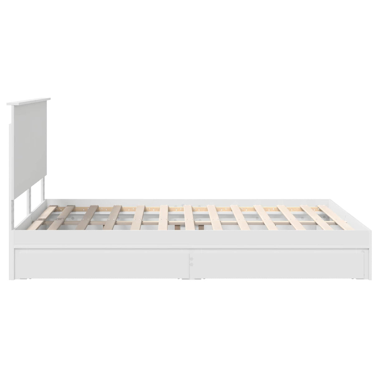 Storage Bed with Headboard White 150 x 200 cm Engineered Wood