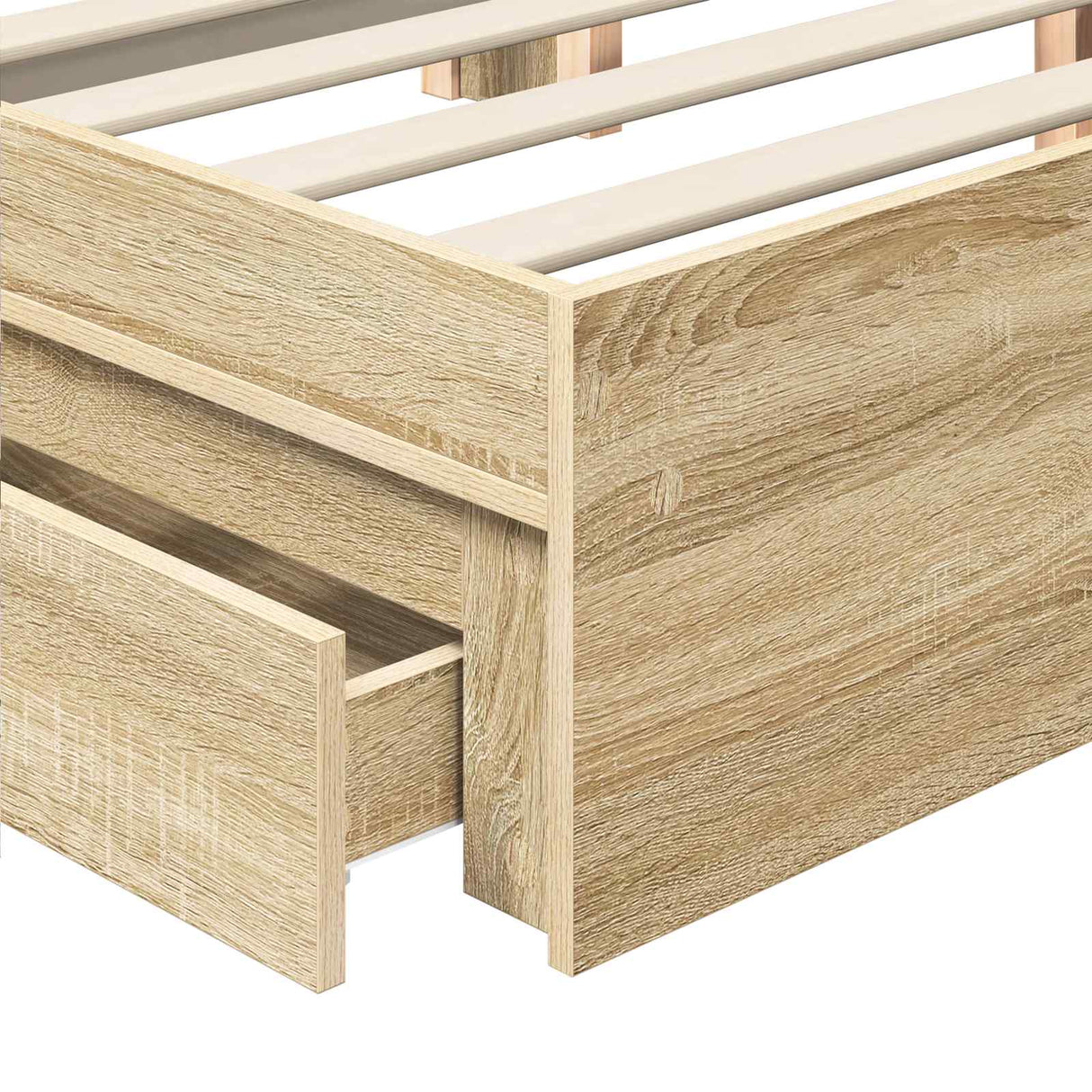 Storage Bed with Headboard White 150 x 200 cm Engineered Wood