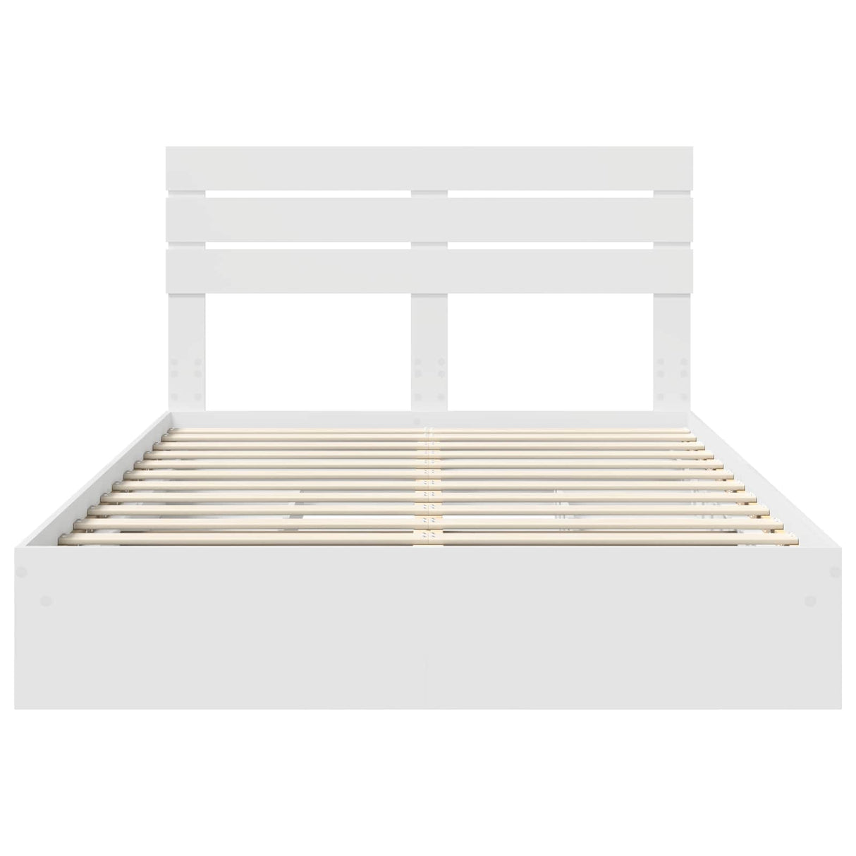 Storage Bed with Headboard White 150 x 200 cm Engineered Wood