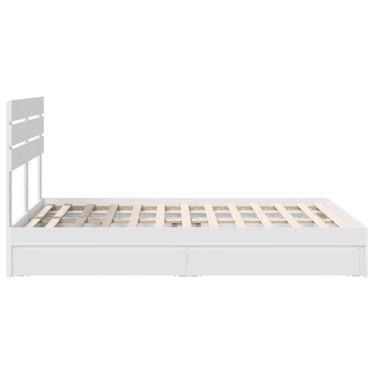 Storage Bed with Headboard White 150 x 200 cm Engineered Wood