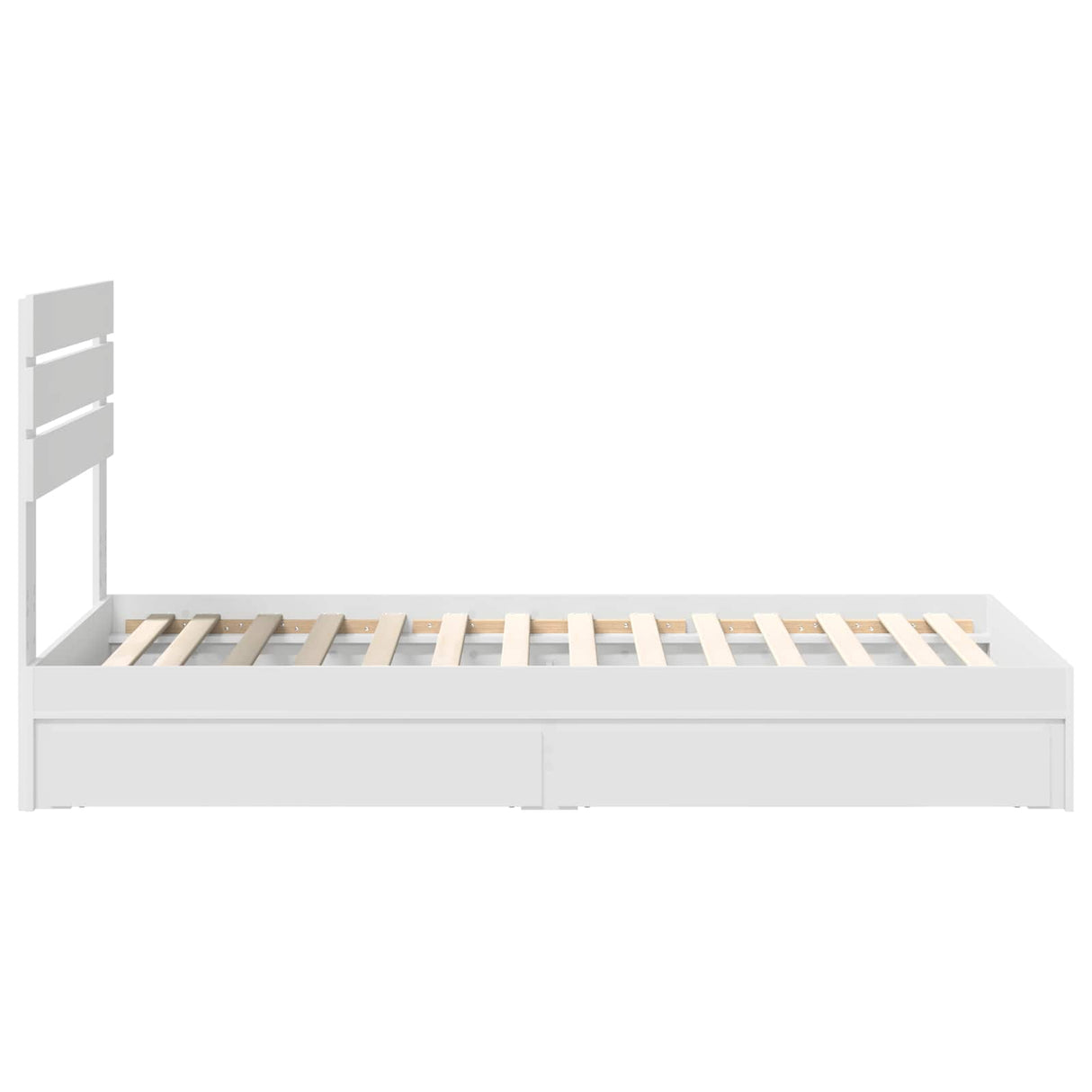 Storage Bed with Headboard White 90 x 190 cm Engineered Wood