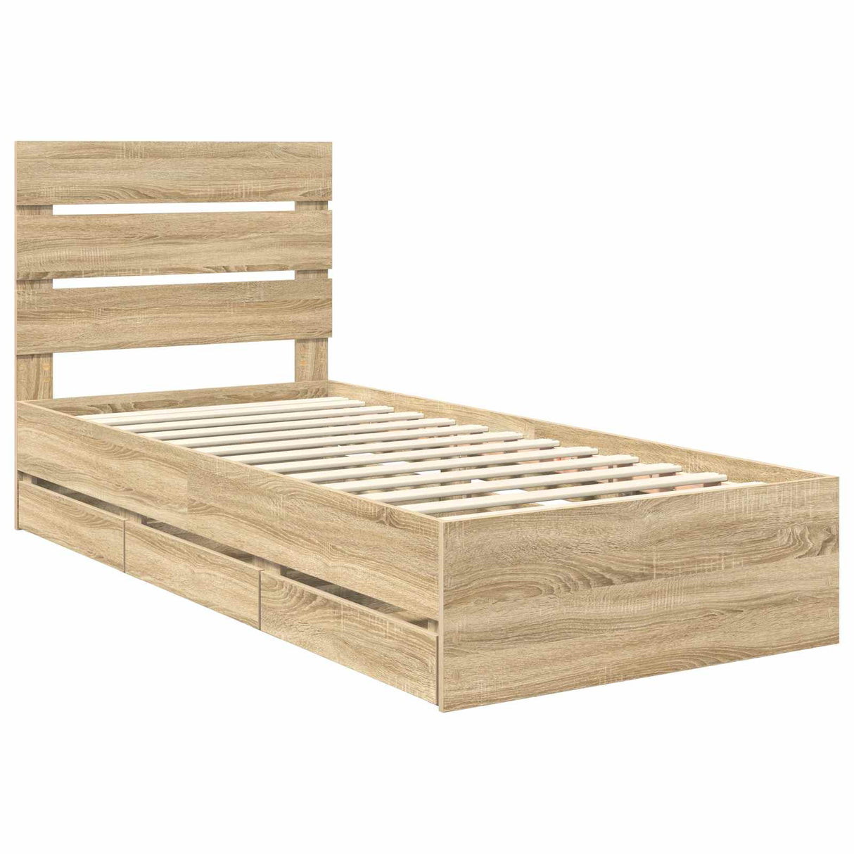 Bed Frame with Drawer Sonoma Oak 90 x 190 cm Engineered Wood