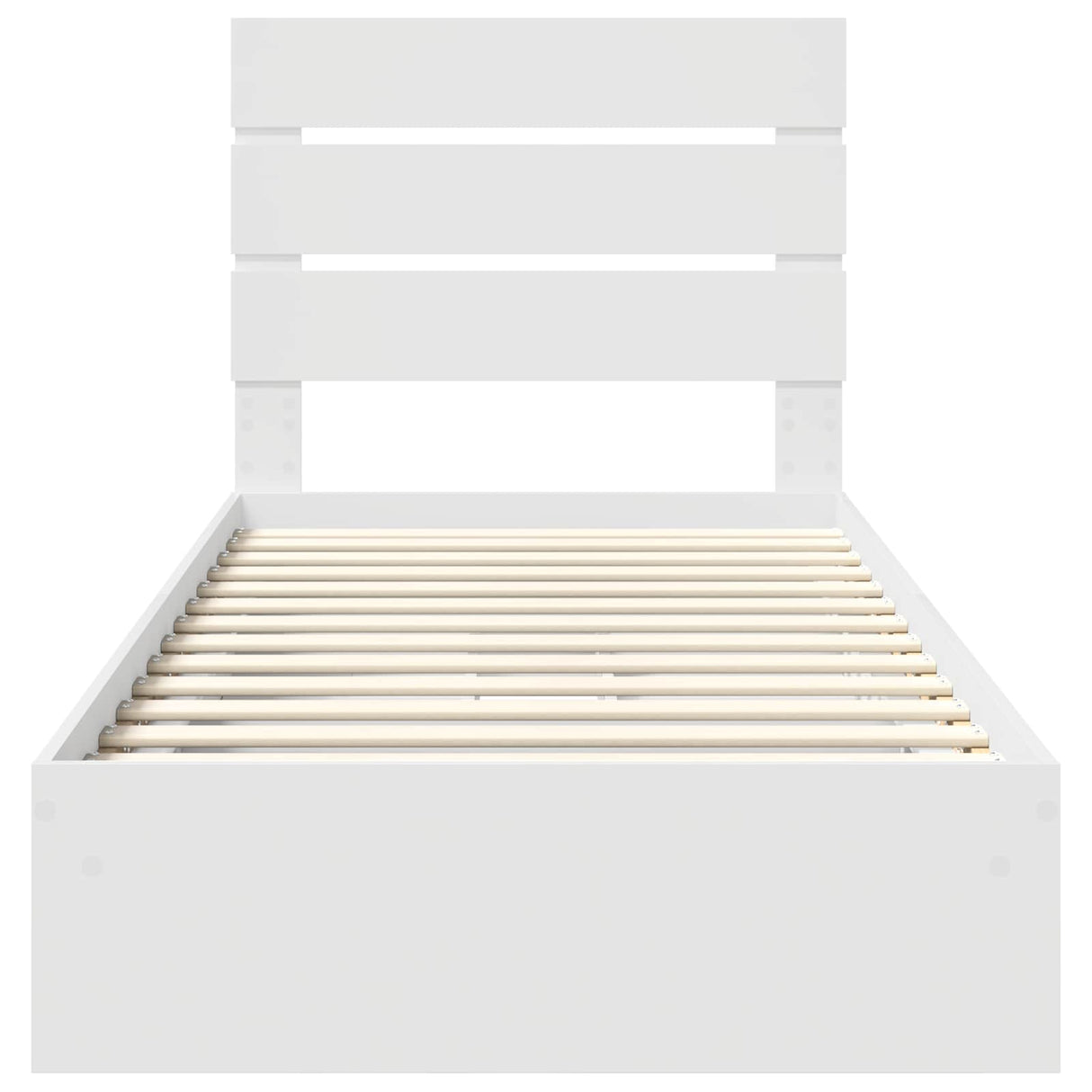 Storage Bed with Headboard White 90 x 190 cm Engineered Wood