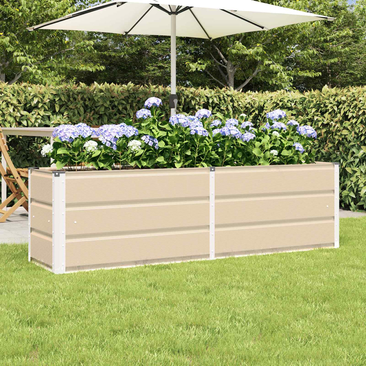 Planter Ivory 160 x 40 x 45 cm Steel
