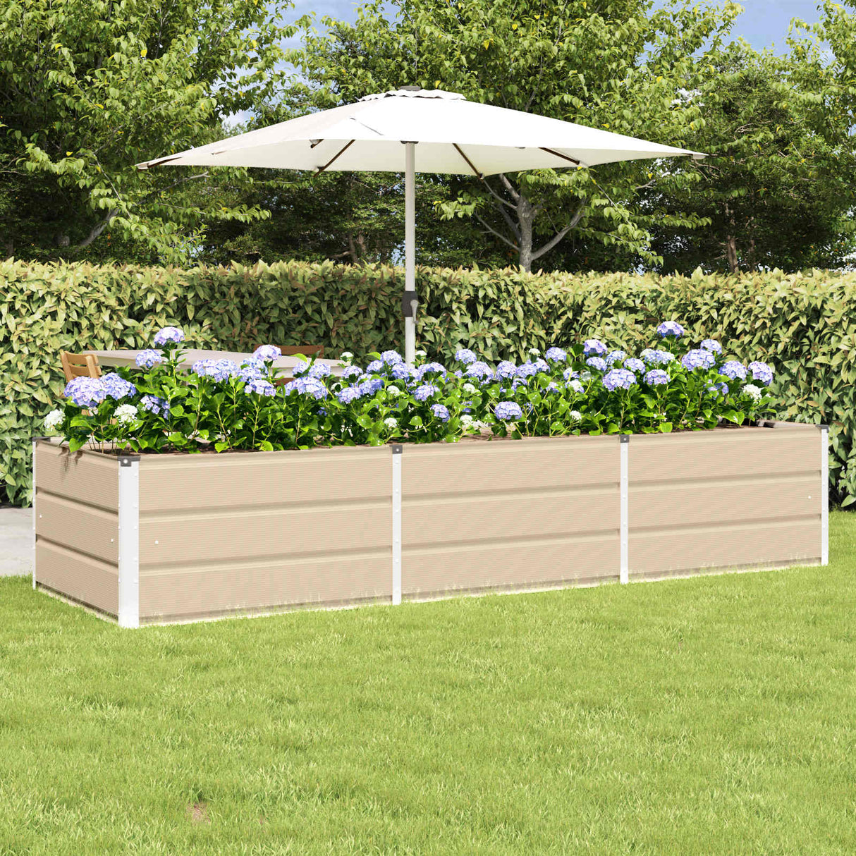 Planter Ivory 240 x 80 x 45 cm Steel