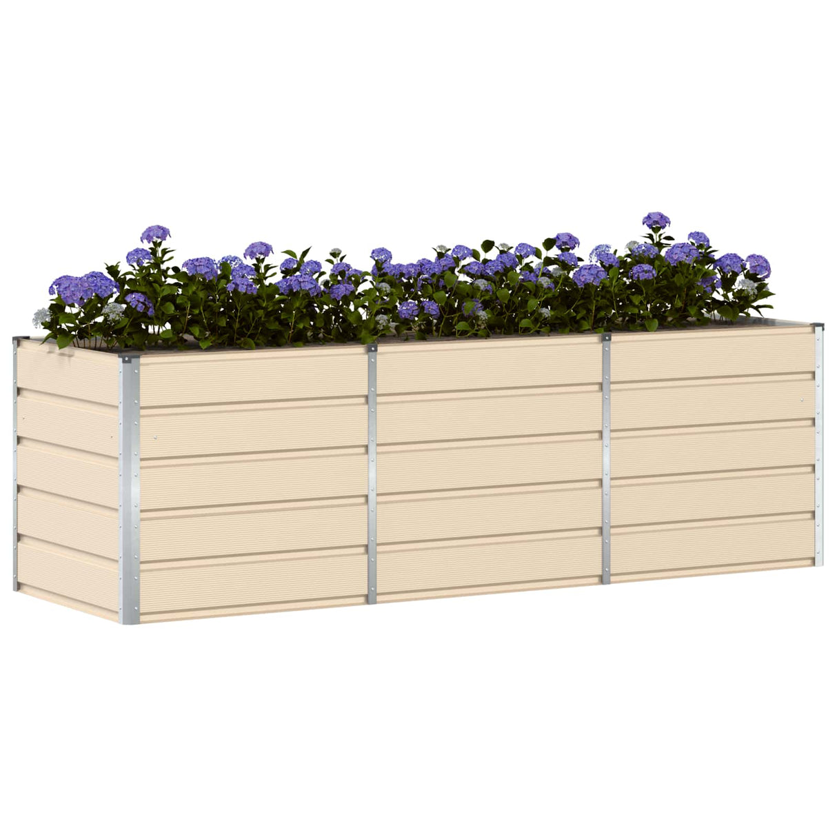 Planter Ivory 240 x 80 x 75 cm Steel