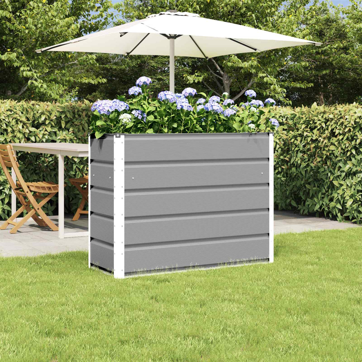 Planter Light Grey 100 x 40 x 75 cm Steel