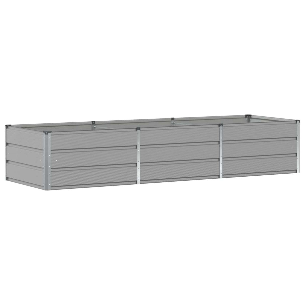 Planter Light Grey 240 x 80 x 45 cm Steel