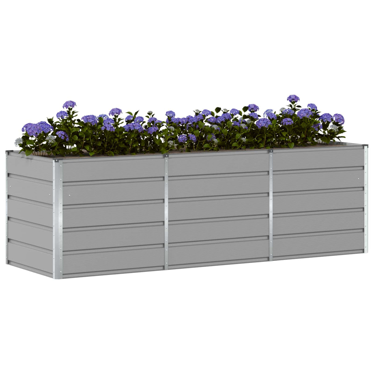 Planter Light Grey 240 x 80 x 75 cm Steel