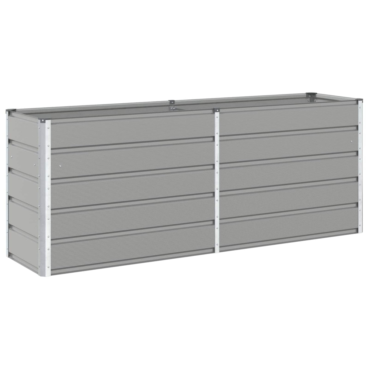 Planter Light Grey 195 x 50 x 75 cm Galvanised Steel
