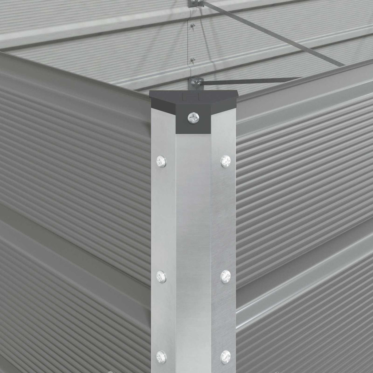 Planter Light Grey 290 x 100 x 75 cm Galvanised Steel