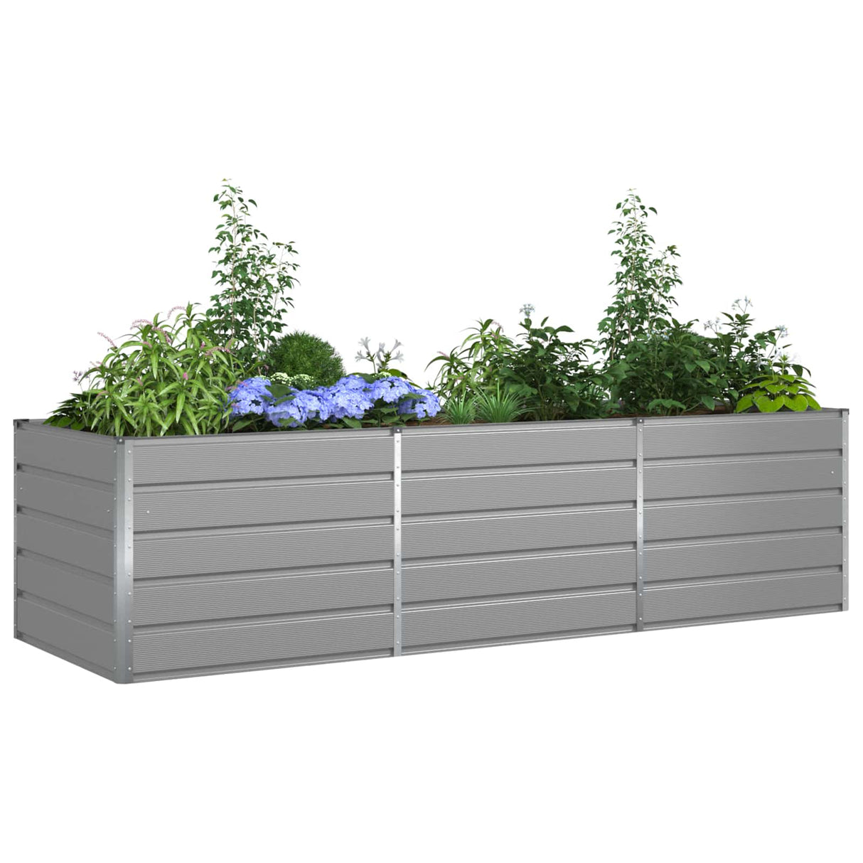 Planter Light Grey 290 x 100 x 75 cm Galvanised Steel
