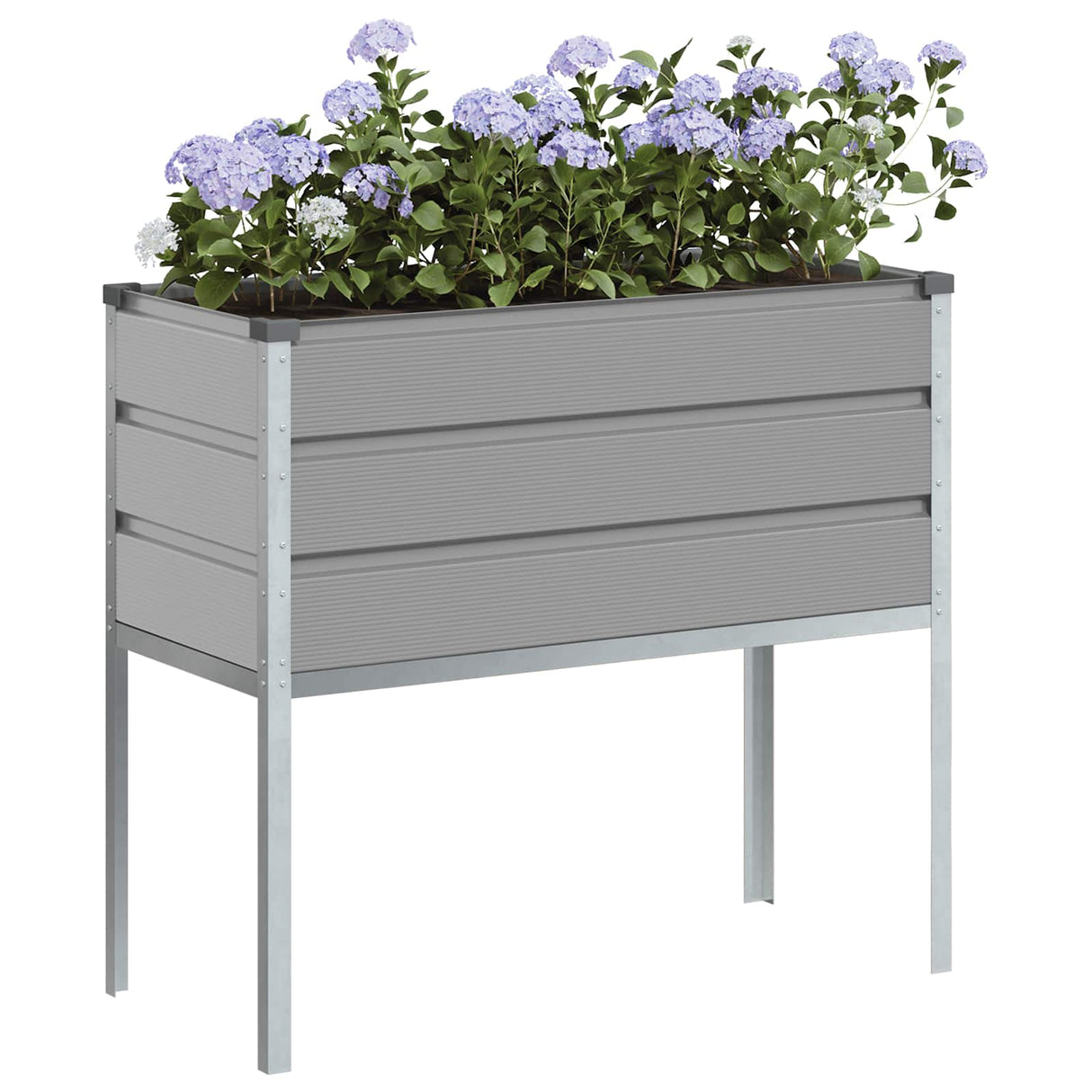Planter Light Grey 100 x 45 x 90 cm Galvanised Steel