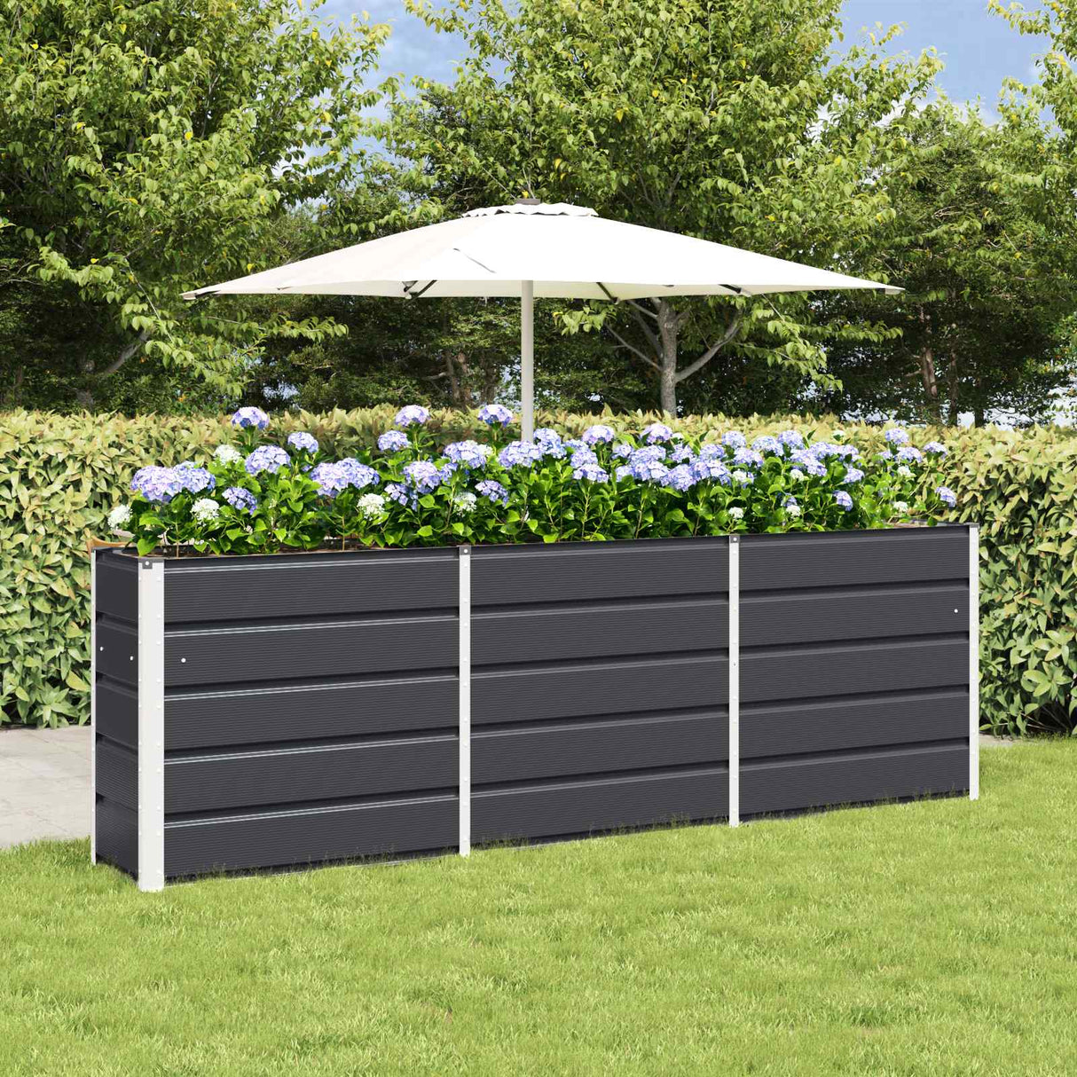 Planter Anthracite 240 x 40 x 75 cm Steel