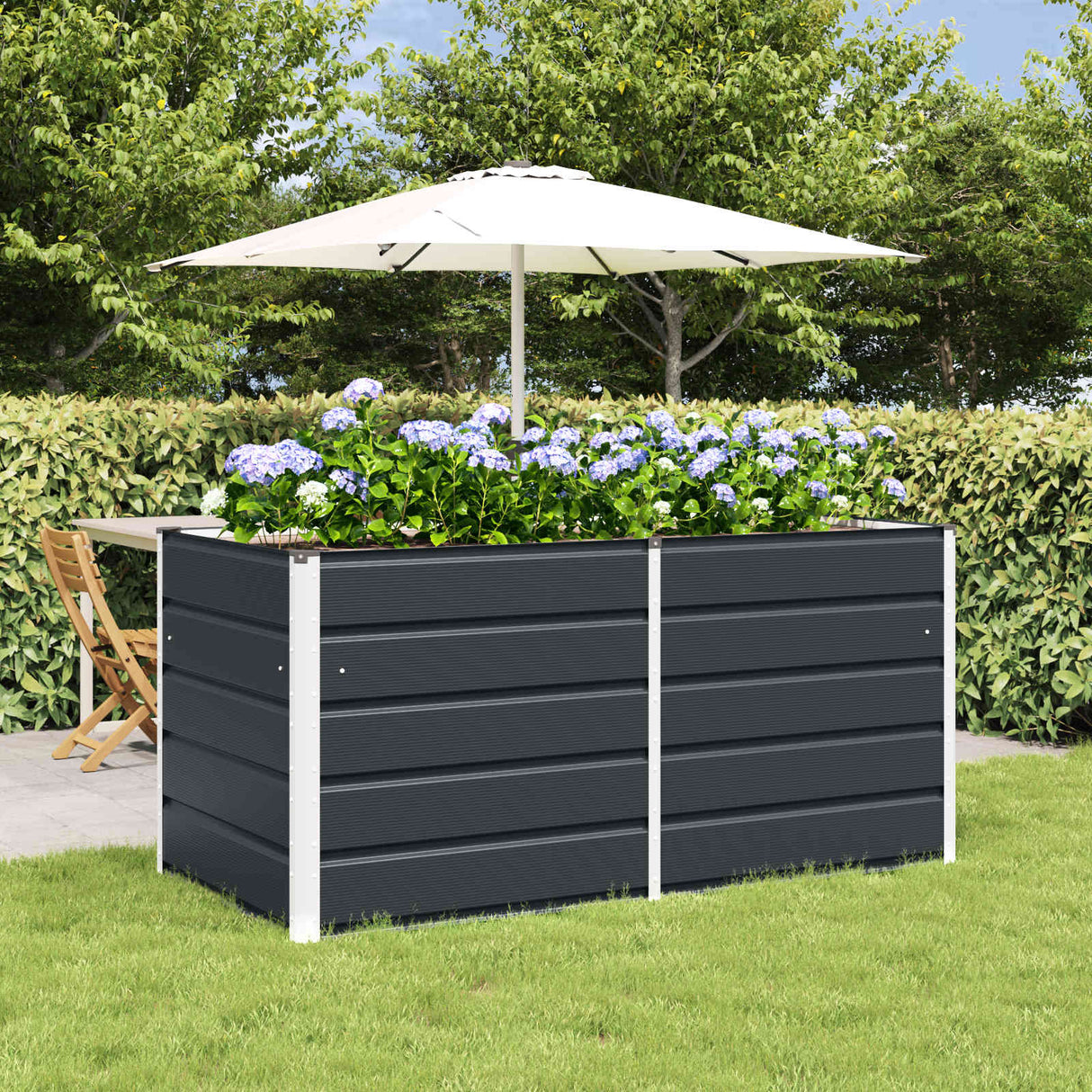 Planter Anthracite 160 x 80 x 75 cm Steel