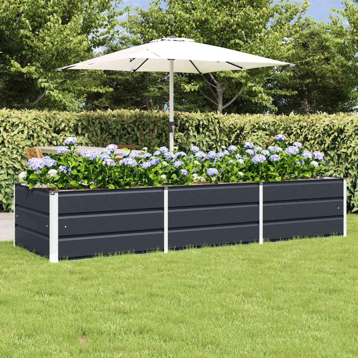 Planter Anthracite 240 x 80 x 45 cm Steel