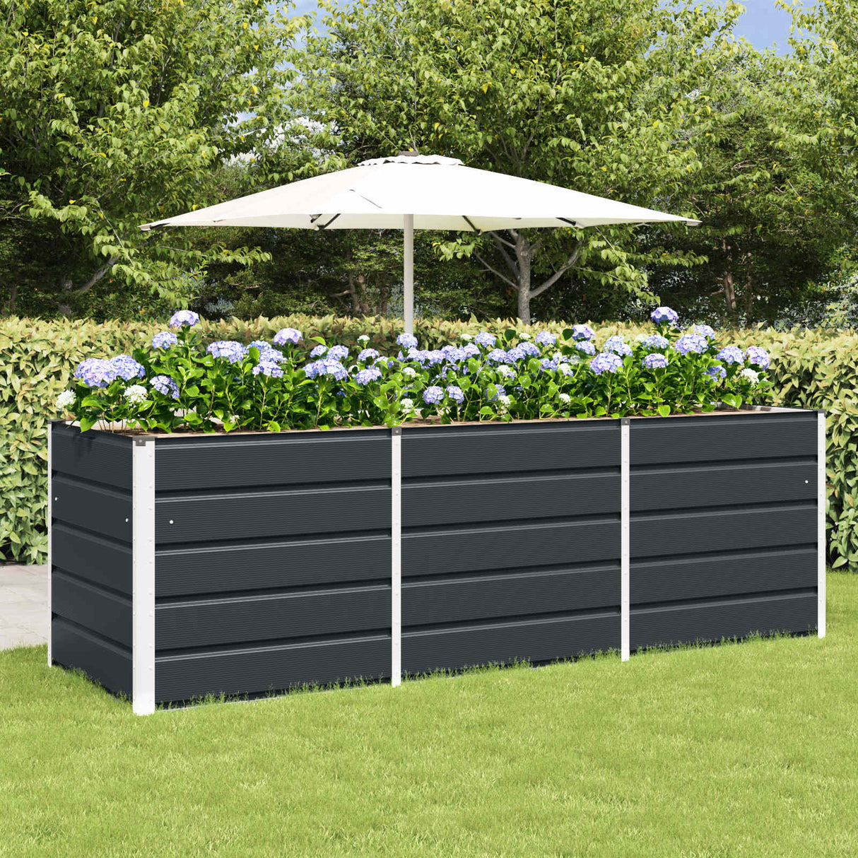 Planter Anthracite 240 x 80 x 75 cm Steel