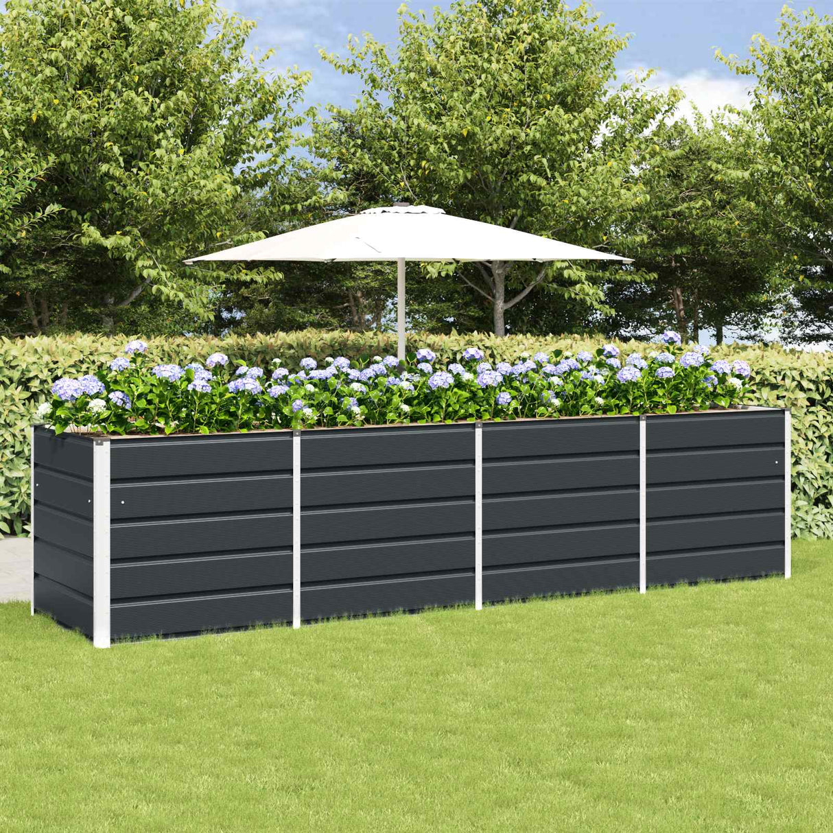 Planter Anthracite 240 x 80 x 75 cm Steel